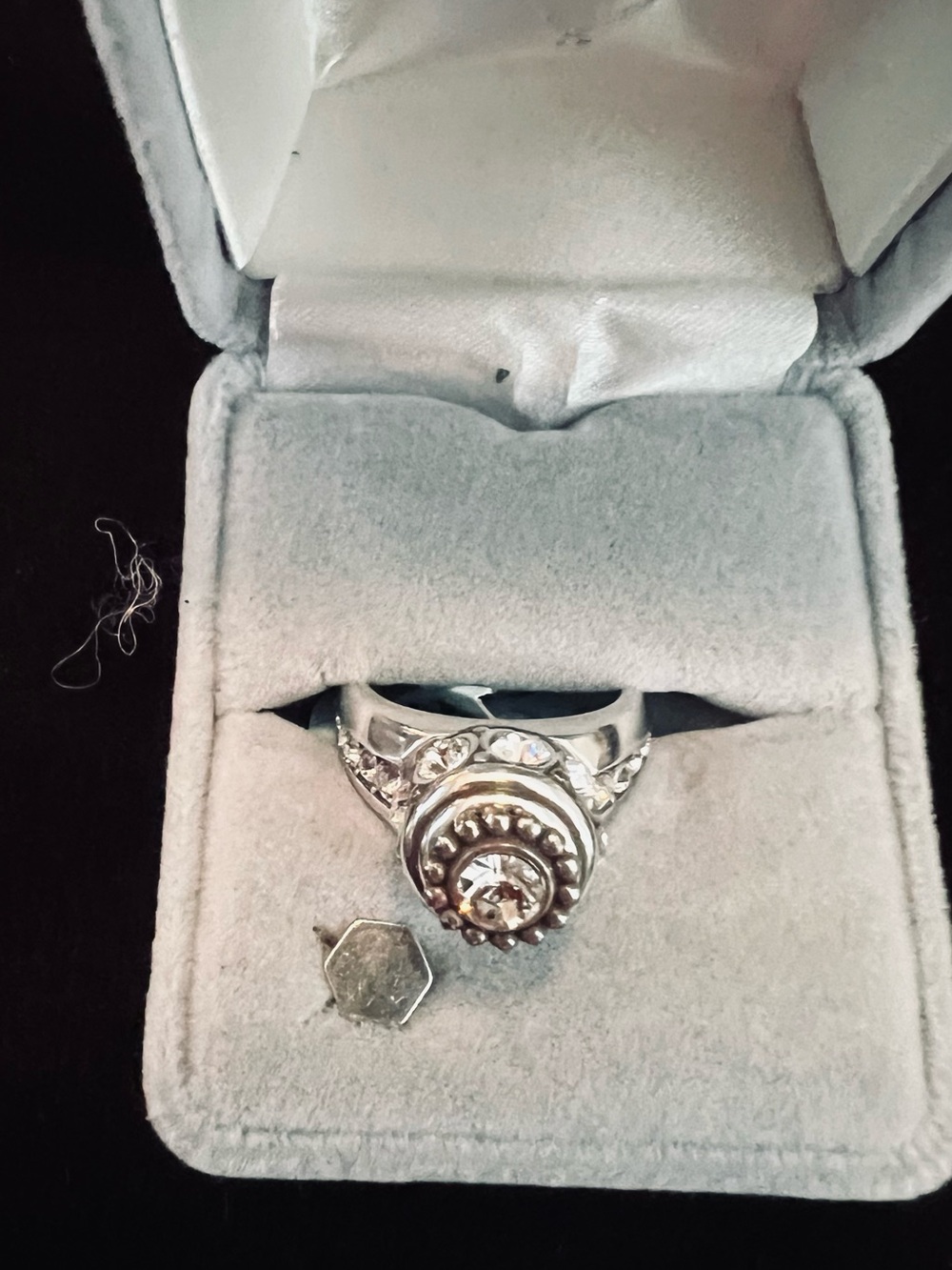 Brighton Silver Crystal Cluster Ring with interchangeable stones